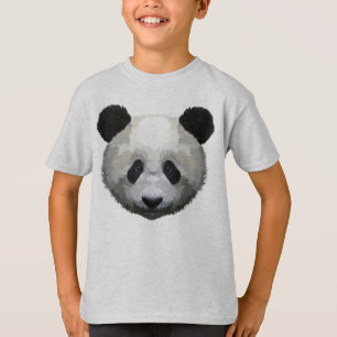 Panda Head on Geometric Pop Art Style T-Shirt