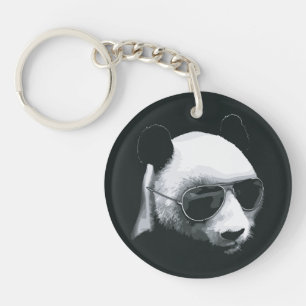 Panda Head with Sunglasses Design Key Ring