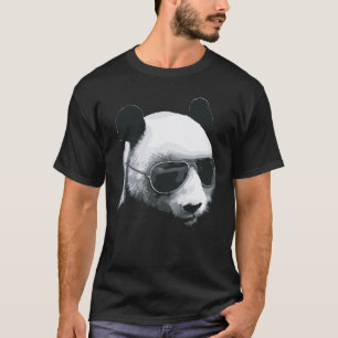 Panda Head with Sunglasses Design T-Shirt