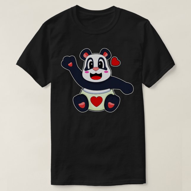 Panda Heart 1 T-Shirt (Design Front)