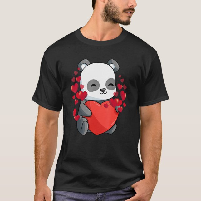 Panda Heart Valentines Day Animal Bear  Hearts Day T-Shirt (Front)