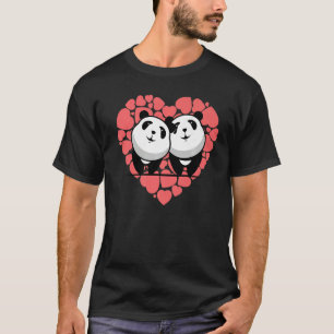 Panda Heart Zoo Animal Bear Animal 4 T-Shirt