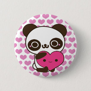 Panda Hearts 6 Cm Round Badge