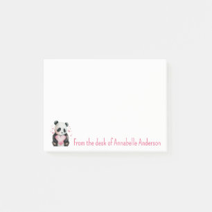 Panda Hearts Personalise Post-it Notes