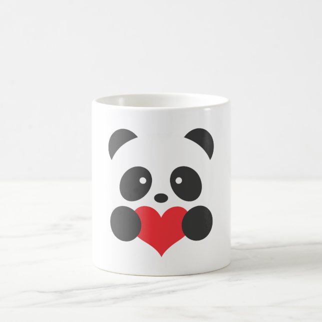 Panda holding a heart mug (Center)