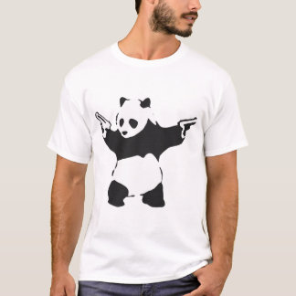 Panda Holding Guns 2014 - Banksy Graffiti T-Shirt