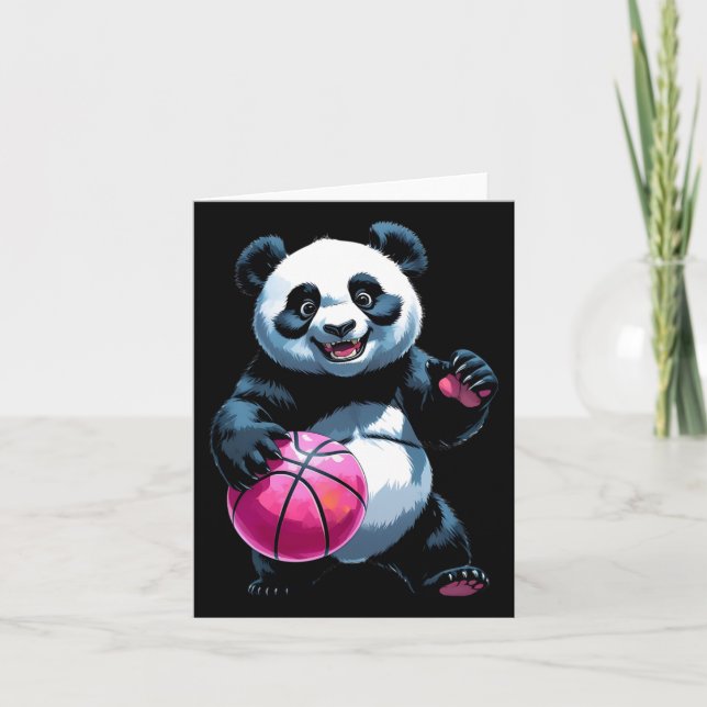 Panda Hoops - Cute Basketball Player Sticker  Card (Front)