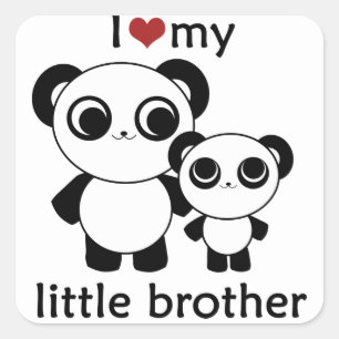 Panda - I love my little brother - sticker