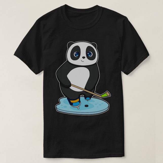 Panda Ice Hockey Ice hockey stick T-Shirt (Design Front)