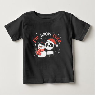 Panda I'm Snow Cute Snowman Snow Pun Baby T-Shirt