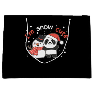 Panda I'm Snow Cute Snowman Snow Pun Large Gift Bag