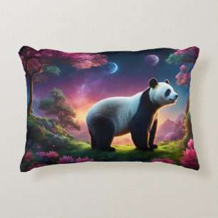 Panda in a Fantasy Garden Decorative Cushion