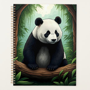 Panda in Lush Greenery Planner