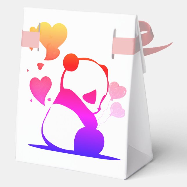 panda in pink favour box (Back)