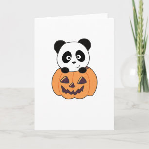 Panda In Pumpkin Sweet Pandas Happy Halloween Card
