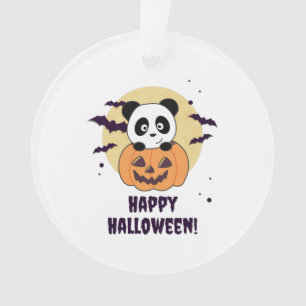 Panda In Pumpkin Sweet Pandas Happy Halloween Ornament