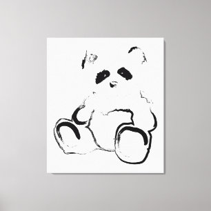panda ink canvas print