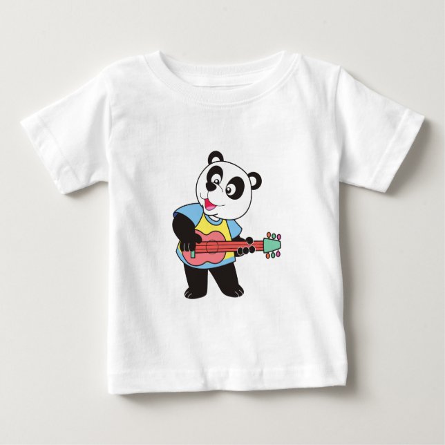 "Panda Jam: Adorable Rockstar on Strings Baby T-Shirt (Front)