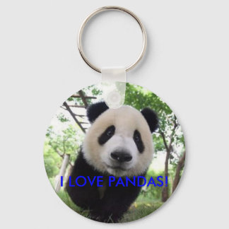 panda keychain, I LOVE PANDAS! Key Ring