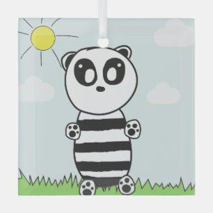 Panda Kids Glass Tree Decoration