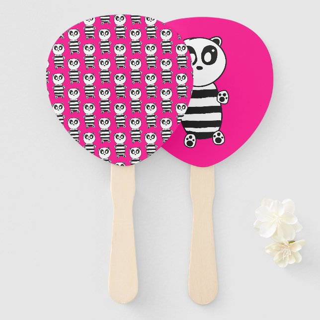Panda Kids  Hand Fan (Front and Back)