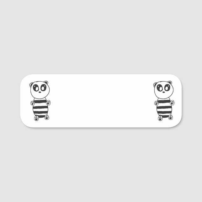 Panda Kids    Name Tag (Front)