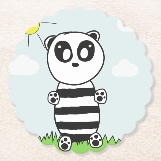 Panda Kids  Paper Coaster (Front)