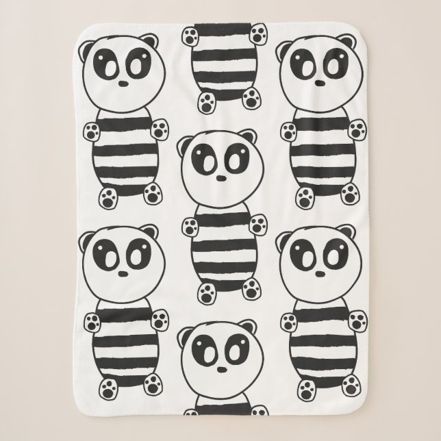 Panda Kids   Sherpa Blanket (Front)