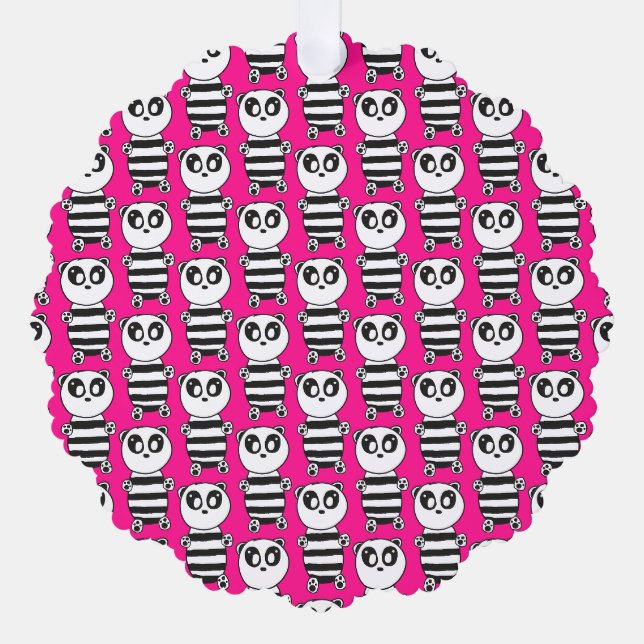 Panda Kids  Tree Decoration Card (Front)