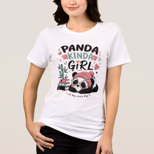 Panda Kinda Girl Cute Panda Tri-Blend Shirt