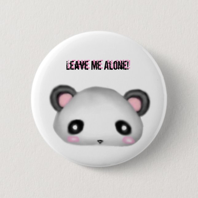 Panda - Leave me Alone! 6 Cm Round Badge (Front)