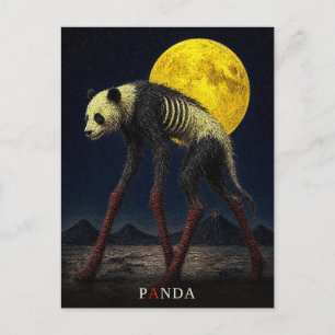 Panda Long Socks gothic Surreal Postcard