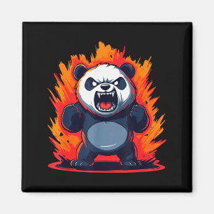 Panda Looking Angry Graphic Funny Panda Kawaii Magnet
