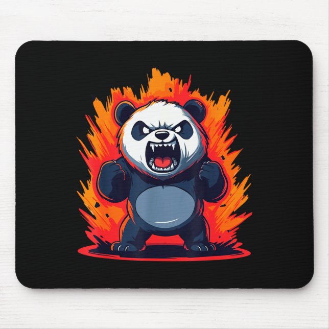 Panda Looking Angry Graphic Funny Panda Kawaii  Mouse Pad (Front)