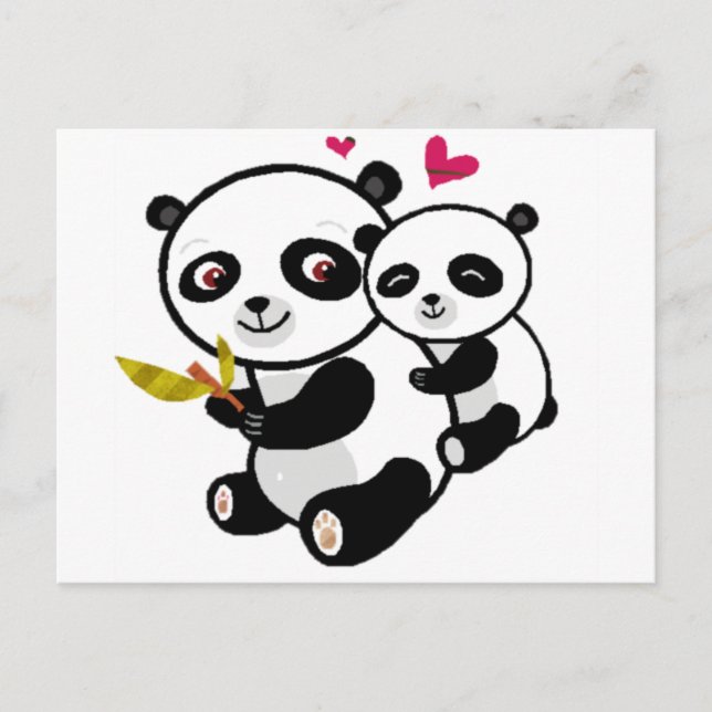 Panda Love <3 Postcard (Front)