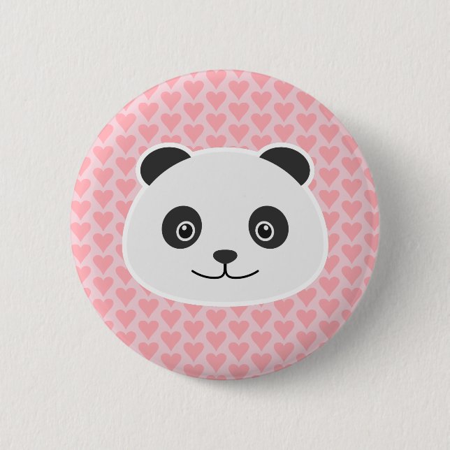 Panda Love 6 Cm Round Badge (Front)