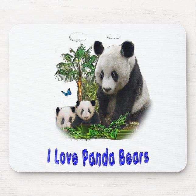 Panda Love art Mouse Pad (Front)