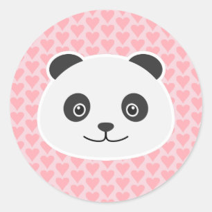 Panda love classic round sticker