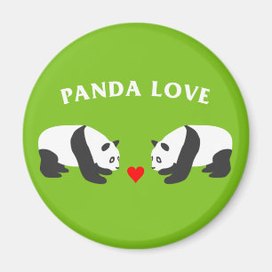 Panda Love (Green) Magnet