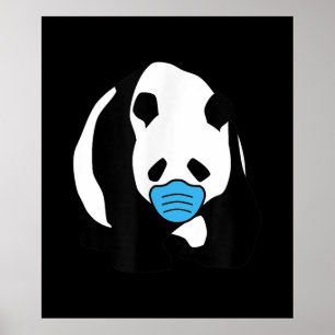 Panda Lover   Cute Panda Bear Face Mask Poster