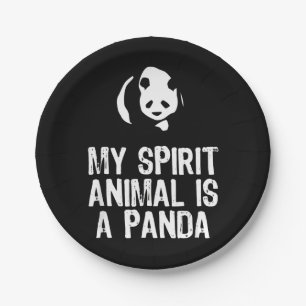 Panda Lover   My Spirit Animal Is A Panda Paper Plate