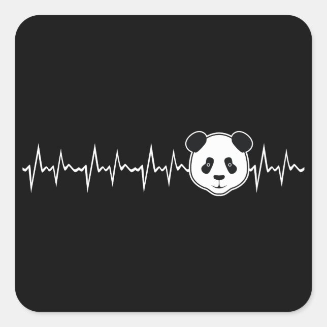Panda Lover Square Sticker (Front)