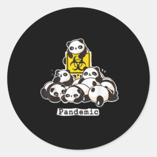 Panda Lovers   Cute Panda Funny Pandemic Classic Round Sticker