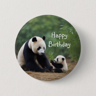 Panda Mama and Baby Button