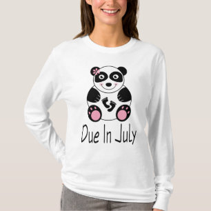 Panda Maternity Due In July T-Shirt