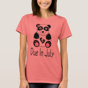Panda Maternity Due In July T-Shirt