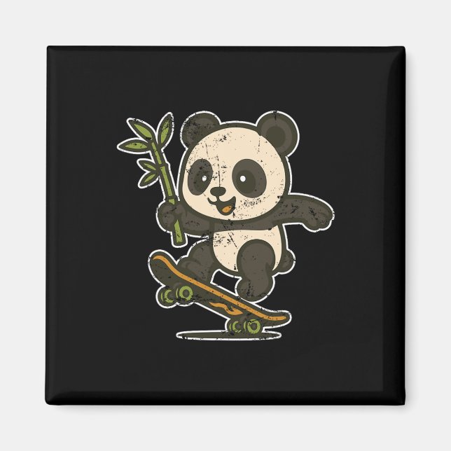 Panda Mboo Skate Chill Cartoon  Magnet (Front)