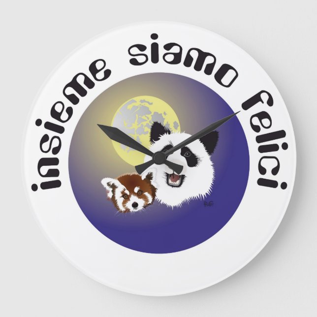 Panda Meeting Large Clock (Front)