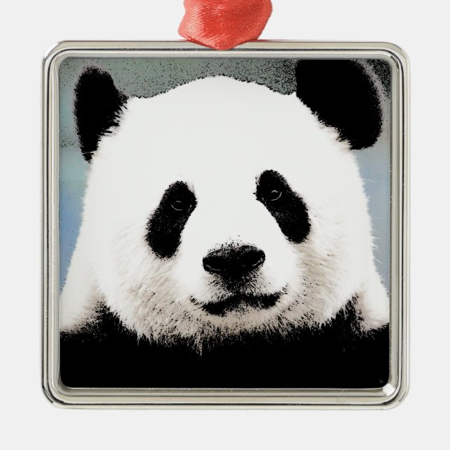 Panda Metal Tree Decoration (Front)
