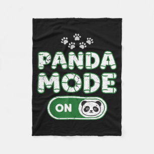 Panda Mode On Funny Animal Bear Lover Owner Costum Fleece Blanket